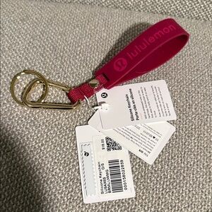 Lululemon Athletica Pink Silicone Keychain